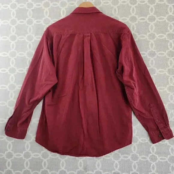 Club Room By Charter Club Cotton Button Down Men's M Red Burgundy - Picture 2 of 8